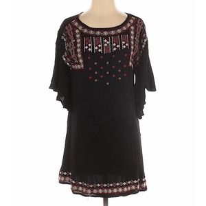 Swagger Boho Embroidered Dress Black Small